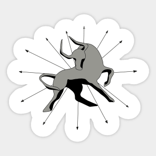 Bull on Compass Sticker